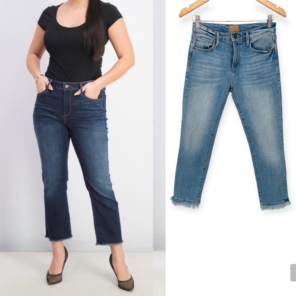 Driftwood Women’s Candace Light Wash Mid Rise Raw Hem Distressed Jean Size 26
